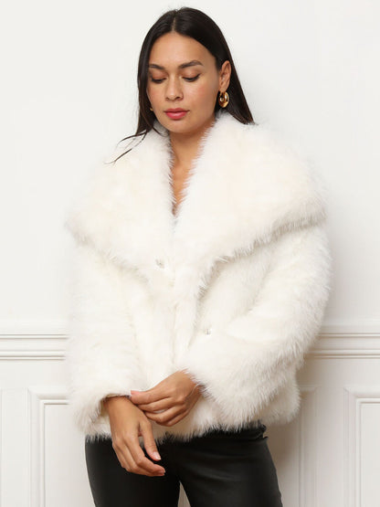 Manteau Hiver Fourrure Douce pour Femme