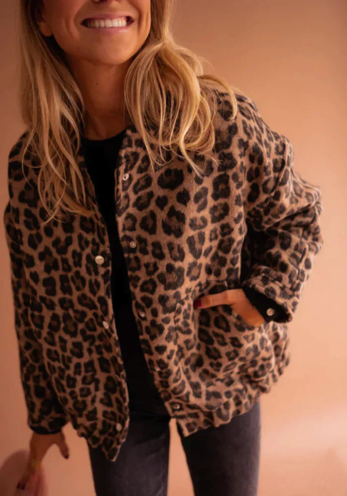 Veste en Fausse Fourrure Léopard Élégante pour Femme - PanierRoyale