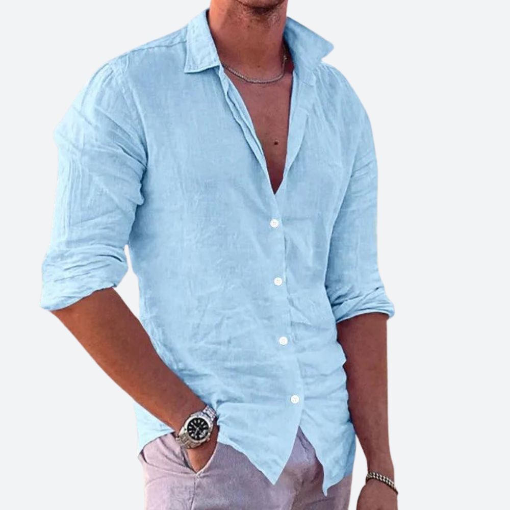 Chemise Lin Coton Homme Décontractée - BerlinGlamour