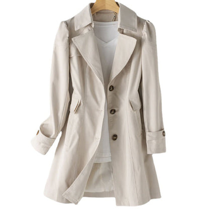 Manteau Femme Trench Classique Beige Doublé