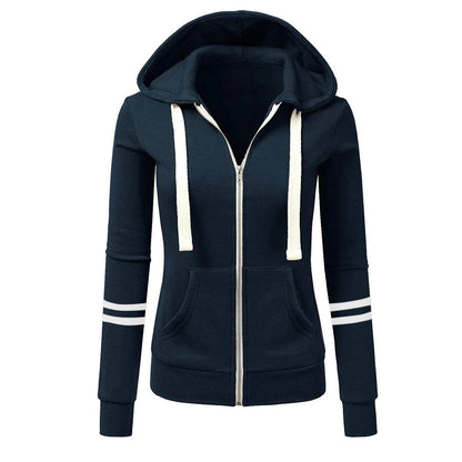Veste Femme Streetwear à Capuche avec Fermeture Éclair