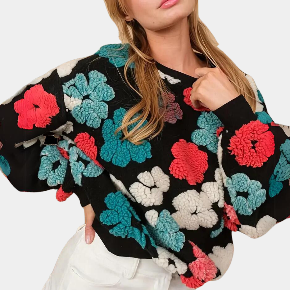 MARIE - Pull Fleuri pour Femmes