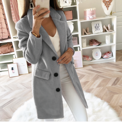 Manteau femme en laine rouge élégant