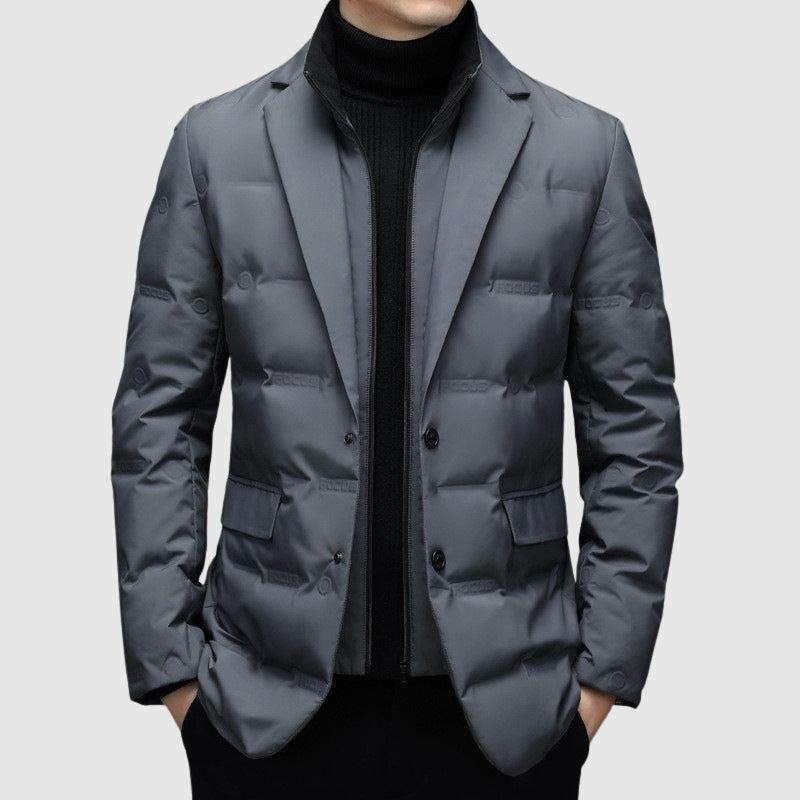 Blazer Homme Matelassé Doublure Chaude Revers Classique