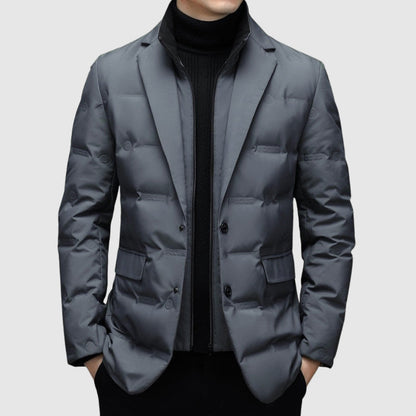 Blazer Homme Matelassé Doublure Chaude Revers Classique