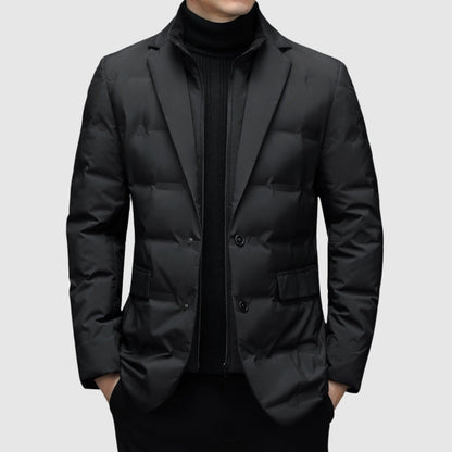 Blazer Homme Matelassé Doublure Chaude Revers Classique - PanierRoyale