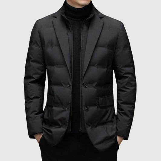 Blazer Homme Matelassé Doublure Chaude Revers Classique - PanierRoyale