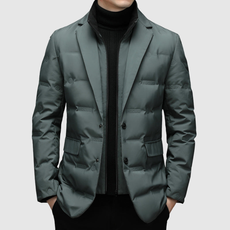 Blazer Homme Matelassé Doublure Chaude Revers Classique
