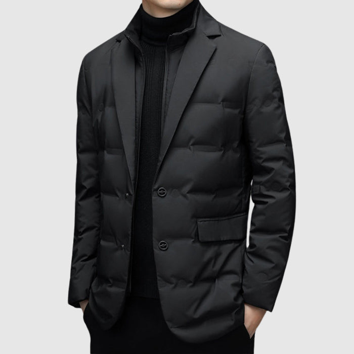 Blazer Homme Matelassé Doublure Chaude Revers Classique