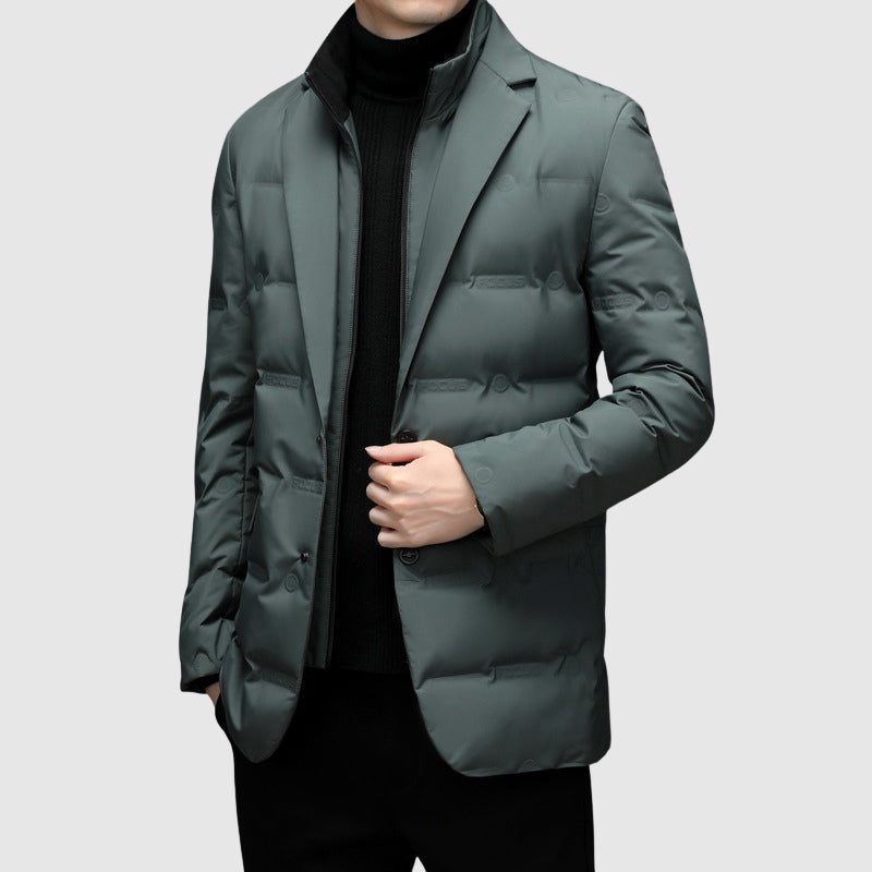 Blazer Homme Matelassé Doublure Chaude Revers Classique