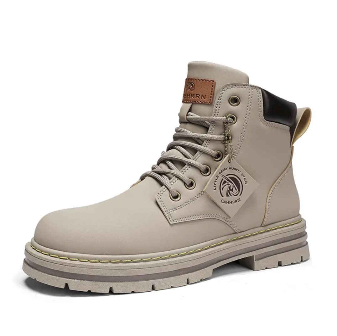 Bottines Homme Cuir Lacets Tige Haute Semelle Épaisse - PanierRoyale