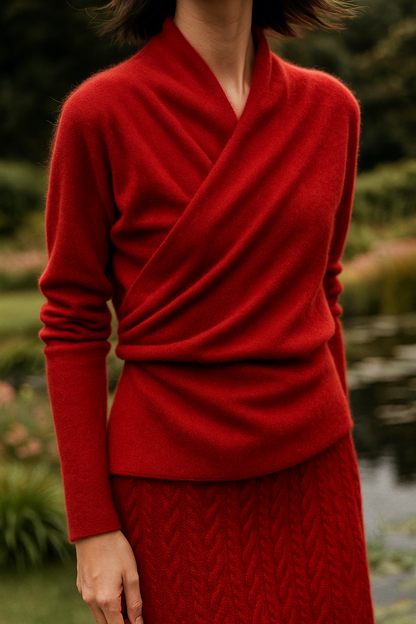 Pull femme élégant en maille avec col montant