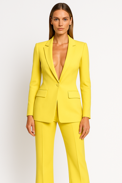 Costume femme élégant décolleté avec fermeture éclair