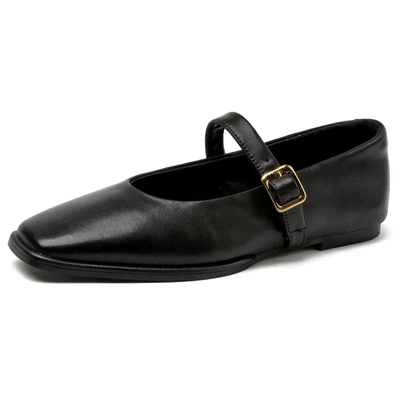 Mocassins Femmes Cuir Confortables à Boucle
