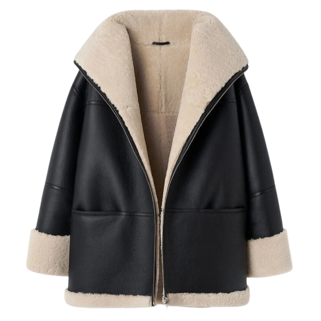 Veste en Cuir de Luxe pour Femme avec Fourrure Douce - PanierRoyale