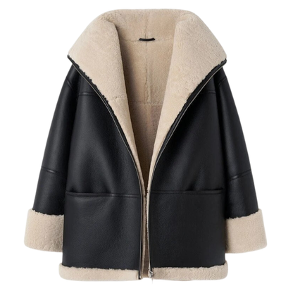 Veste en Cuir de Luxe pour Femme avec Fourrure Douce - PanierRoyale