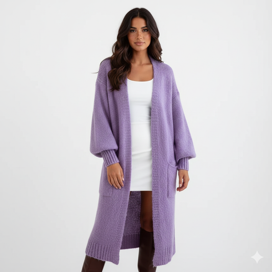 Cardigan Femme Long et Doux avec Poches - PanierRoyale