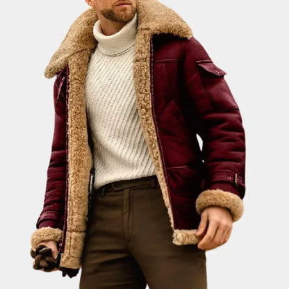 Veste Cuir Aviateur Homme Hiver Élégante