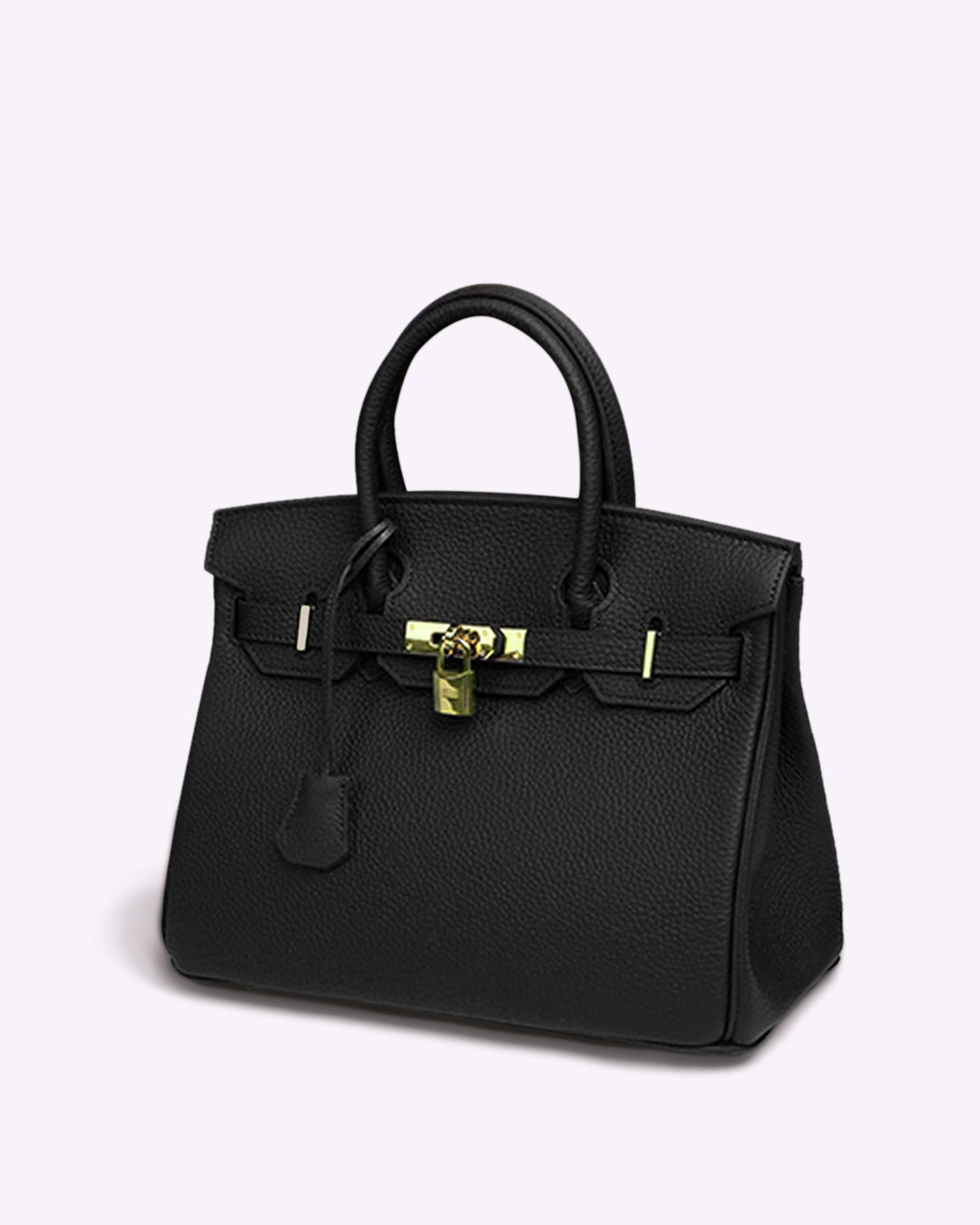 Sac à main en cuir noir chic avec fermeture métallique