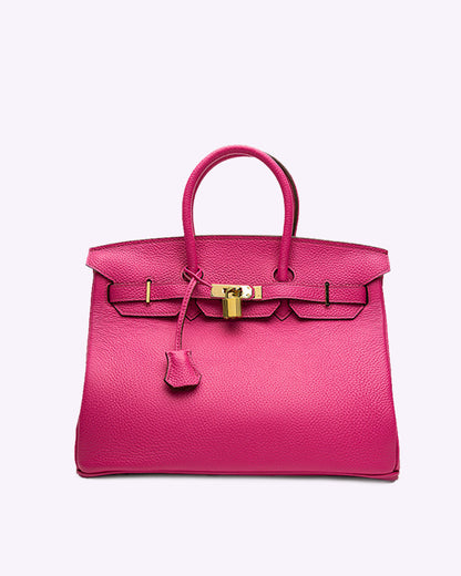 Sac à main en cuir noir chic avec fermeture métallique