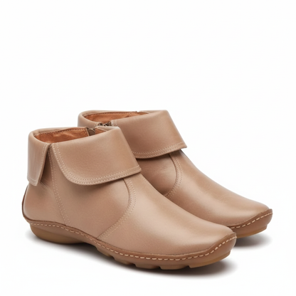 Bottes Femme Imperméables en Cuir avec Semelle Antidérapante