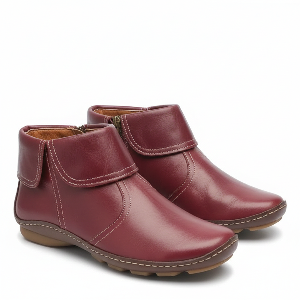 Bottes Femme Imperméables en Cuir avec Semelle Antidérapante - PanierRoyale