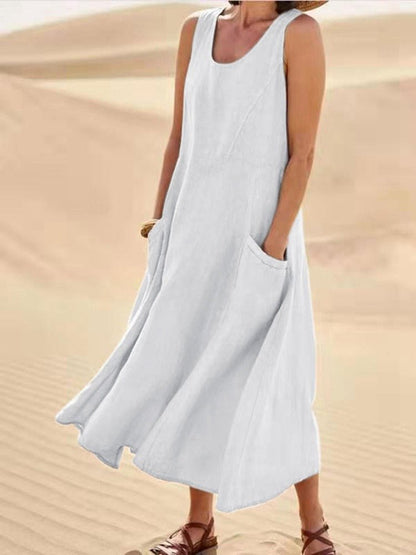 Robe Femme Été Légère en Soie avec Décolleté Profond