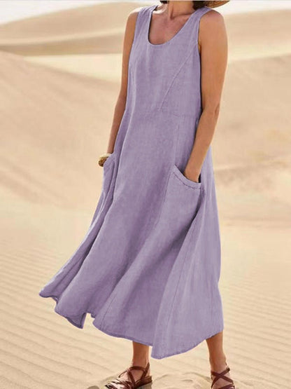Robe Femme Été Légère en Soie avec Décolleté Profond