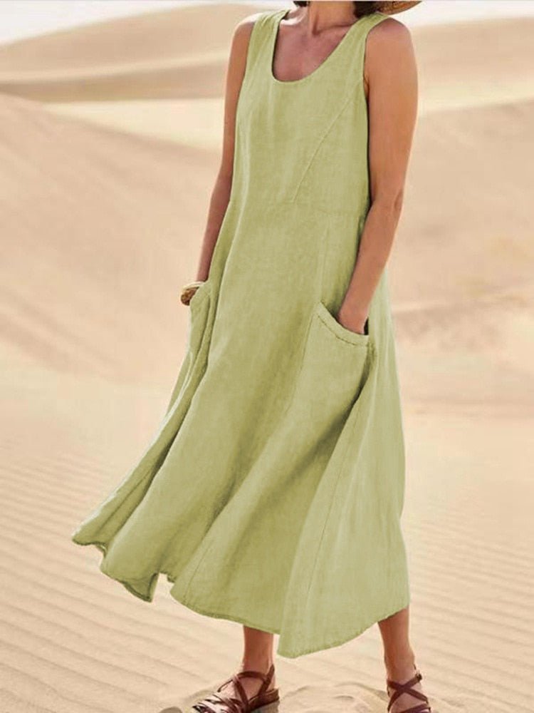 Robe Femme Été Légère en Soie avec Décolleté Profond - PanierRoyale