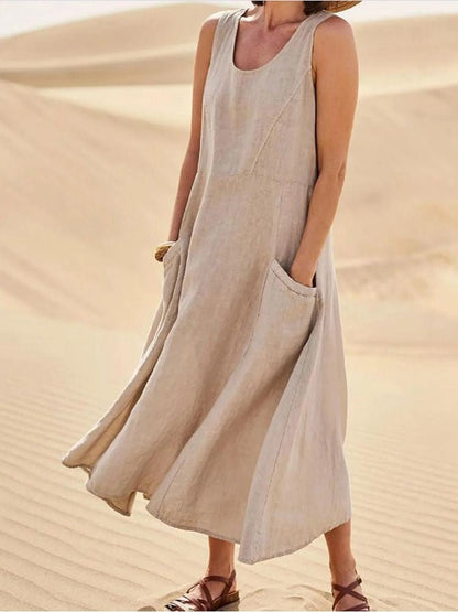 Robe Femme Été Légère en Soie avec Décolleté Profond