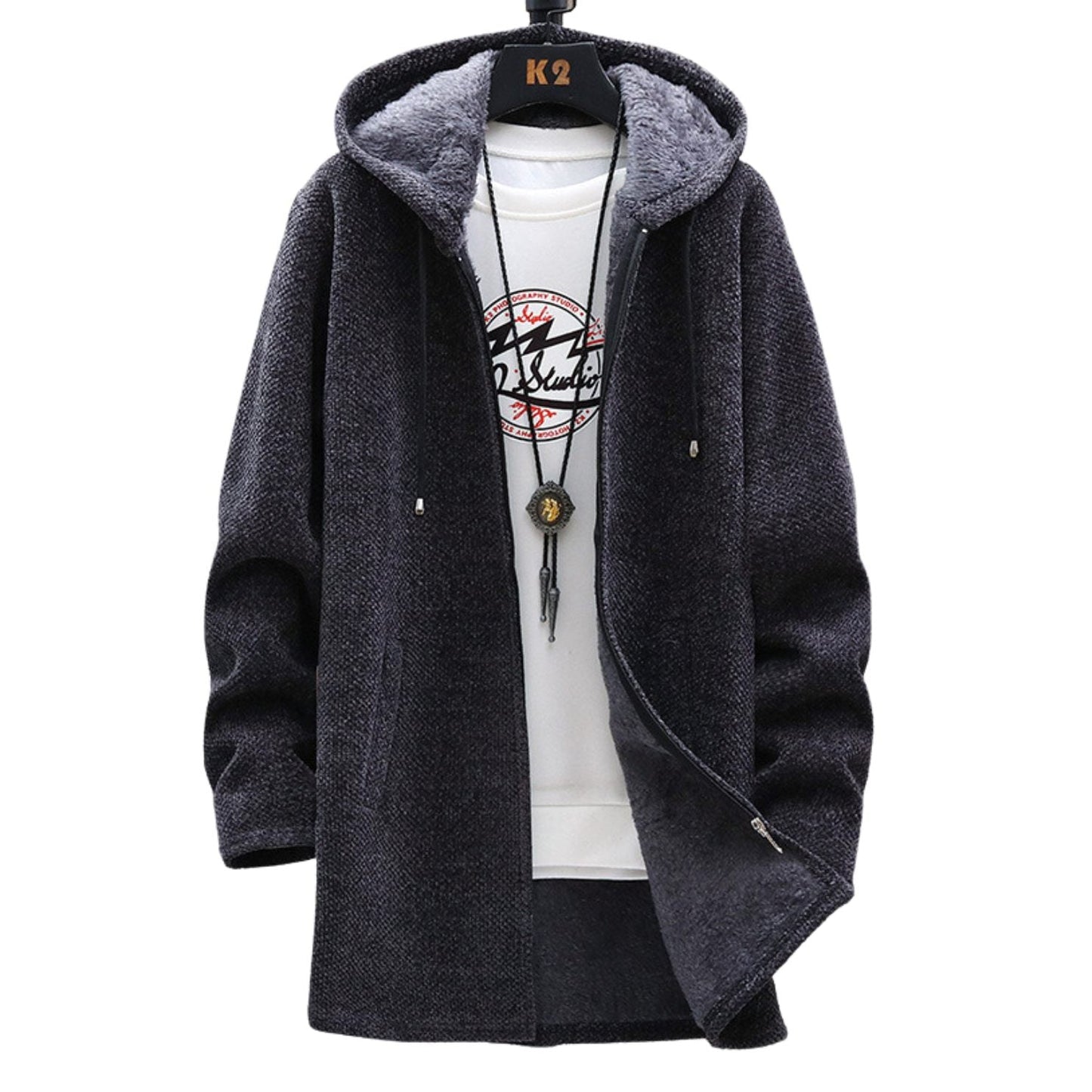 Parka Homme Hivernal avec Capuche et Fermeture Éclair Imperméable