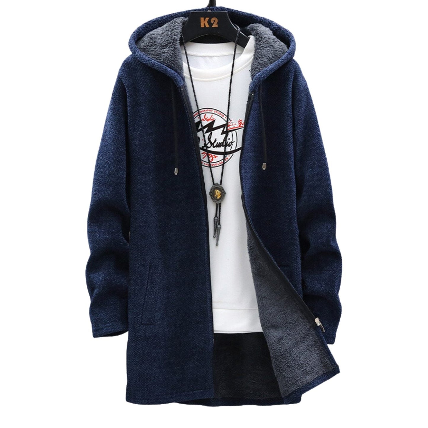 Parka Homme Hivernal avec Capuche et Fermeture Éclair Imperméable