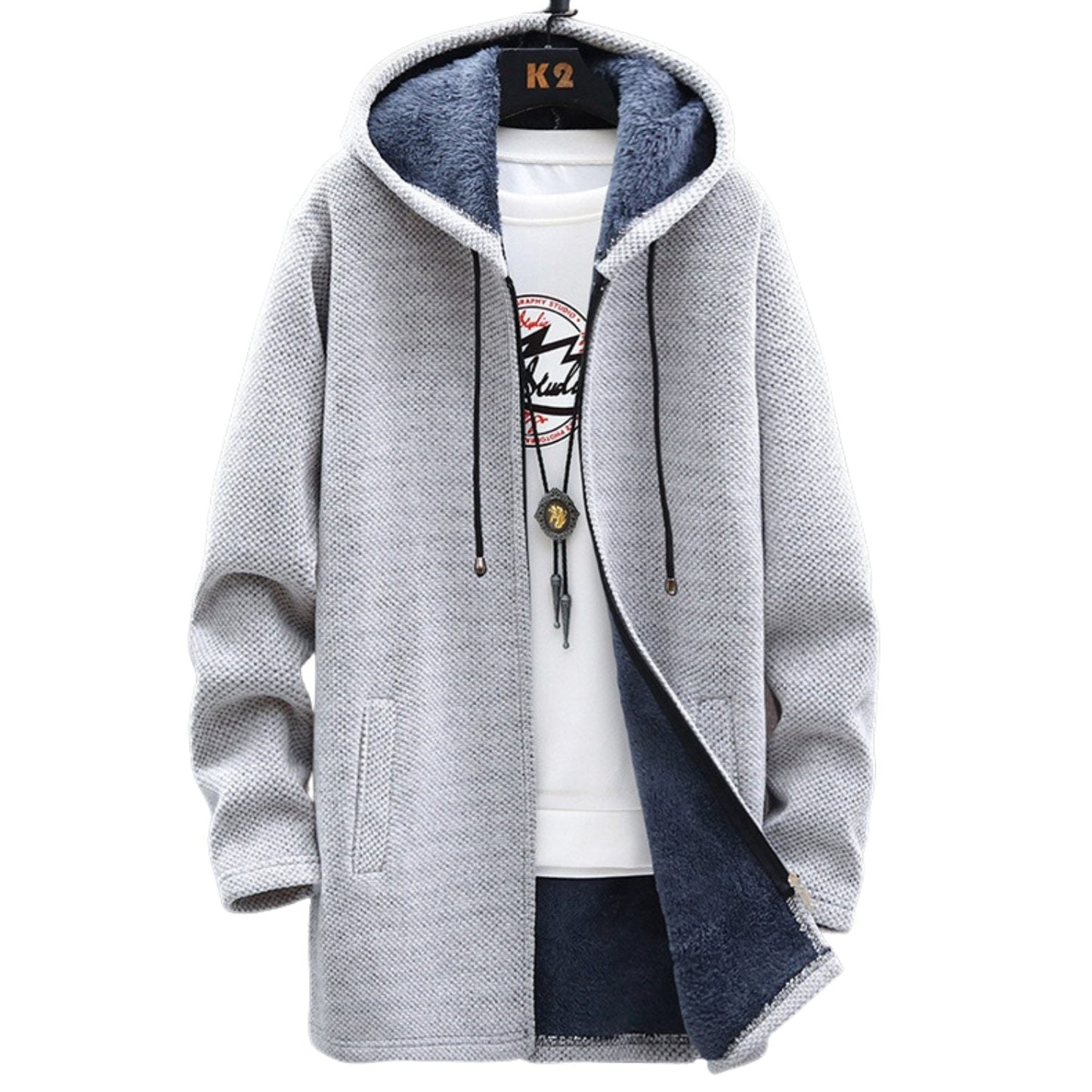 Parka Homme Hivernal avec Capuche et Fermeture Éclair Imperméable