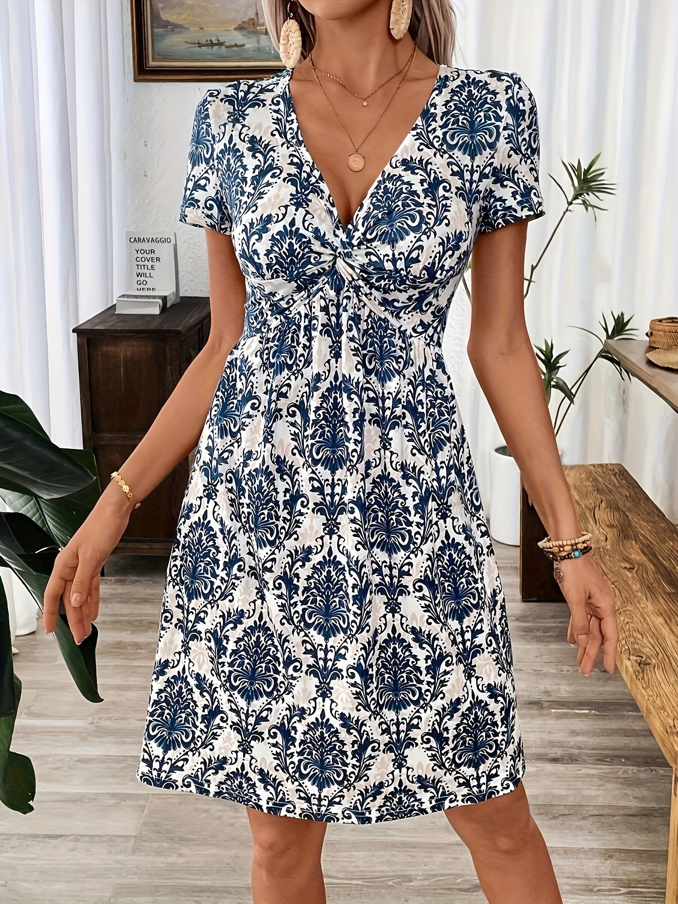 Leorana™ – Robe Léopard Mi-Longue Fluide et Légère pour Été Chic