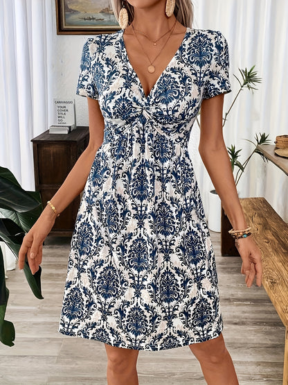 Leorana™ – Robe Léopard Mi-Longue Fluide et Légère pour Été Chic