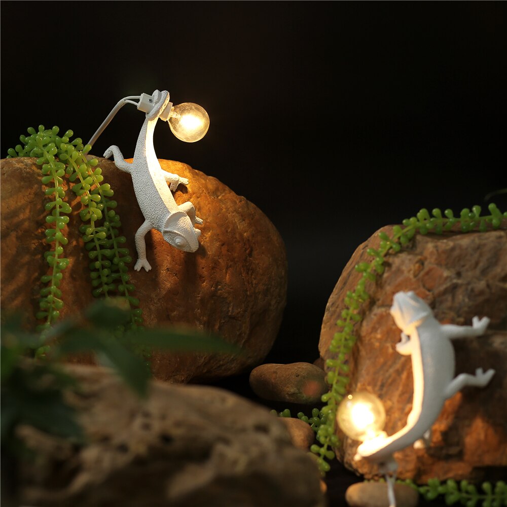 Lézaria™ – Lampe de Table Design en Résine Animal Originale