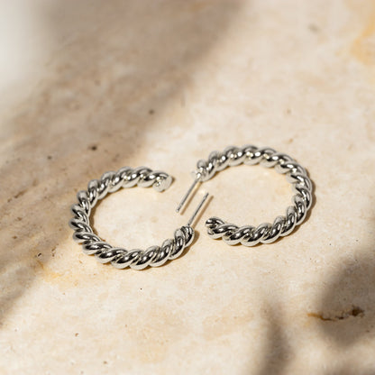 Boucles d’oreilles Femme Effet Corde Style Élégant Intemporel
