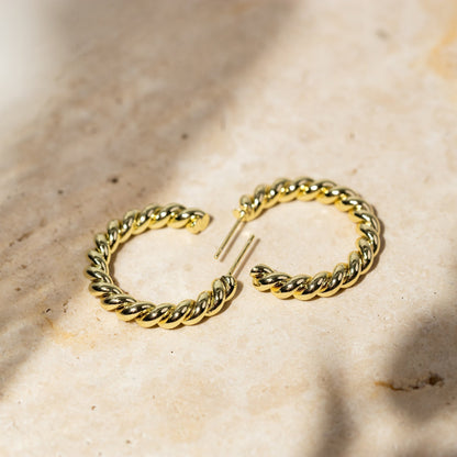 Boucles d’oreilles Femme Effet Corde Style Élégant Intemporel
