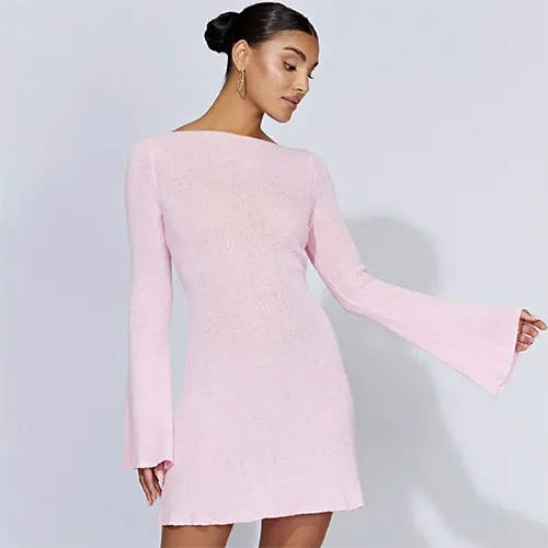 Robe Femme Courte à Manches Bouffantes Élégante Automne - PanierRoyale