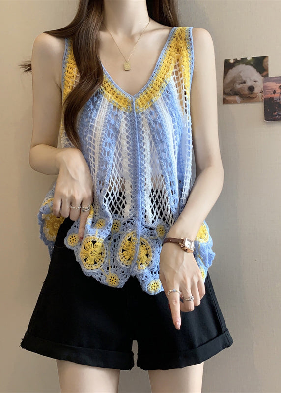 Débardeur en maille légère bleu ciel - EasyApparels