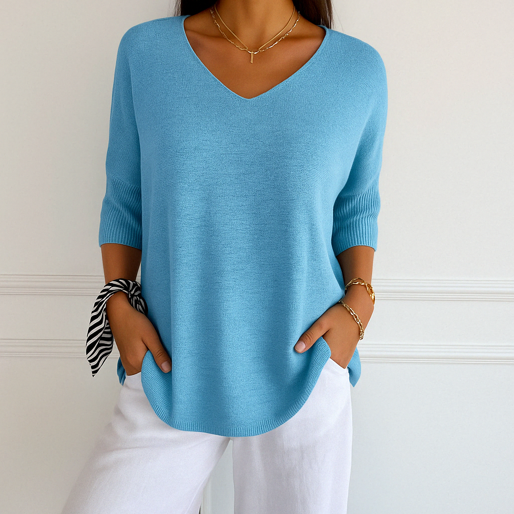 Pull Femme Col V Léger et Confortable