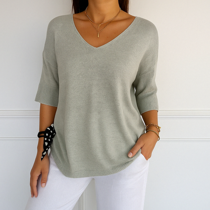Pull Femme Col V Léger et Confortable