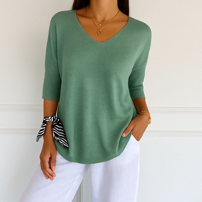 Pull Femme Col V Léger et Confortable