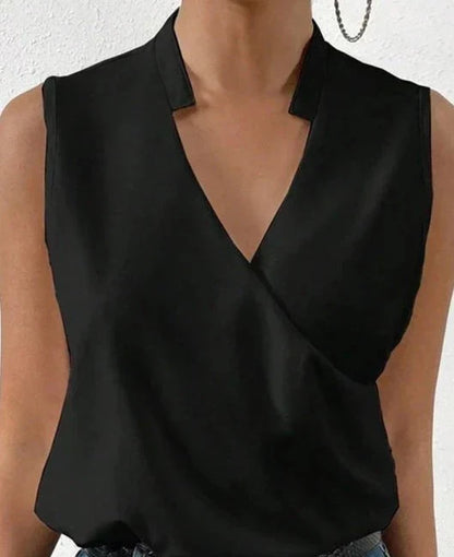 Lillia™ – Haut Femme Élégant Sans Manches en Tissu de Haute Qualité