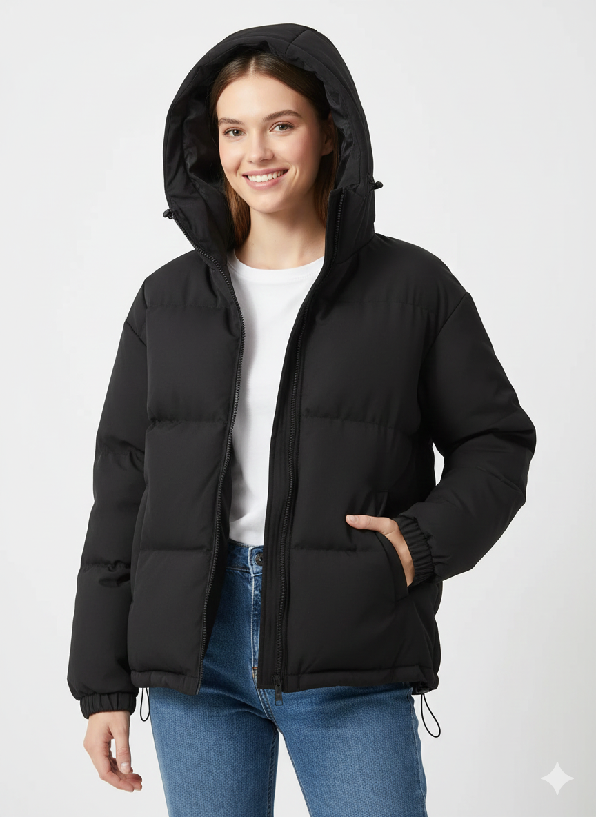 Manteau Hiver Femme Chic avec Capuche et Doublure Chaude