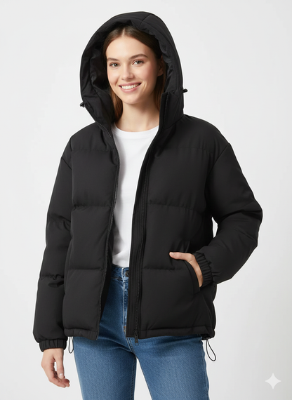Manteau Hiver Femme Chic avec Capuche et Doublure Chaude