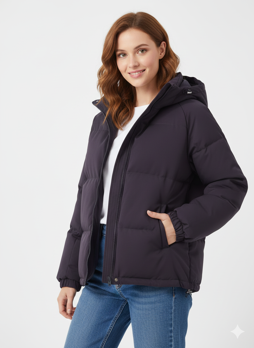 Manteau Hiver Femme Chic avec Capuche et Doublure Chaude