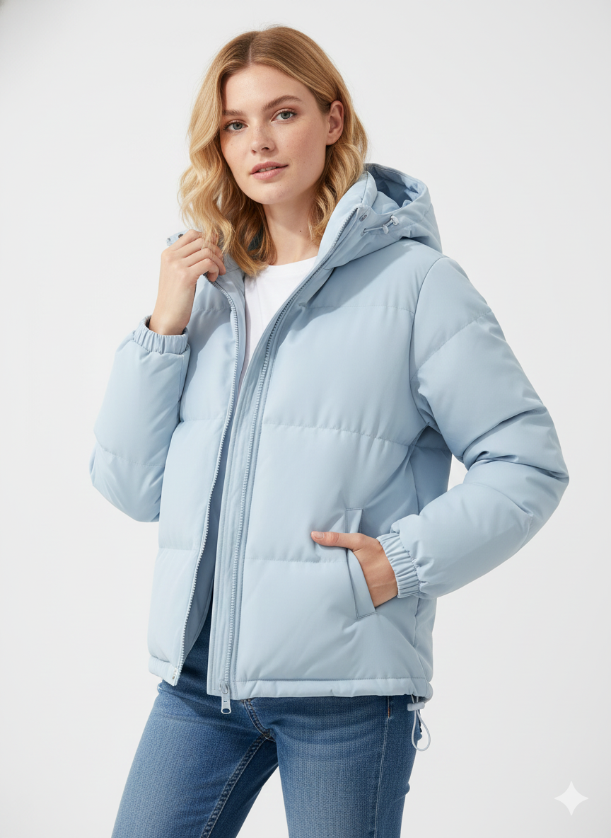 Manteau Hiver Femme Chic avec Capuche et Doublure Chaude