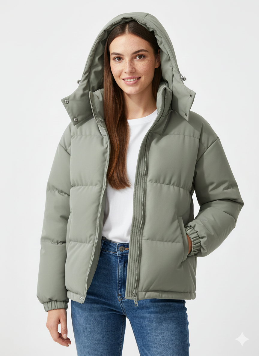 Manteau Hiver Femme Chic avec Capuche et Doublure Chaude