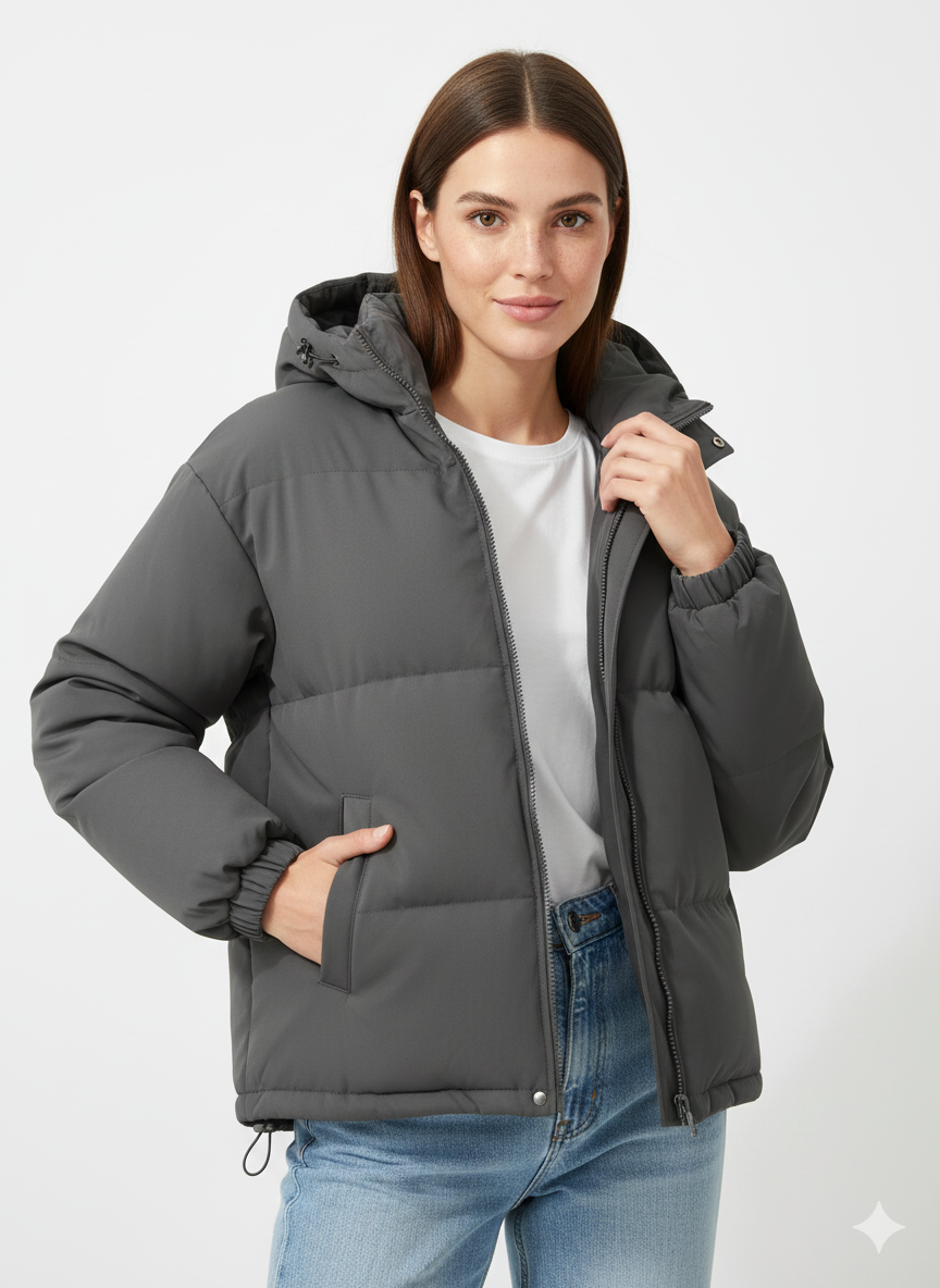 Manteau Hiver Femme Chic avec Capuche et Doublure Chaude